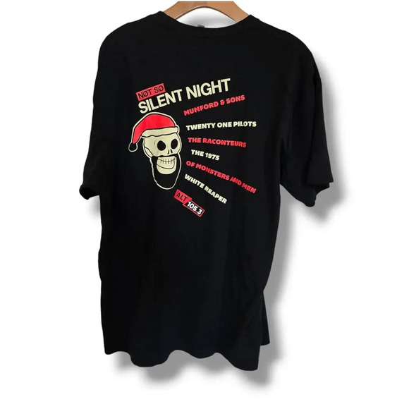 Next Level Apparel adult Unisex black graphic design NOT SO SILENT NIGHT tshirt - Picture 2 of 7